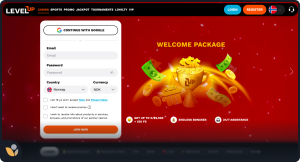 LevelUp Casino forside