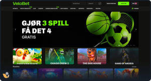 VeloBet Casino forside